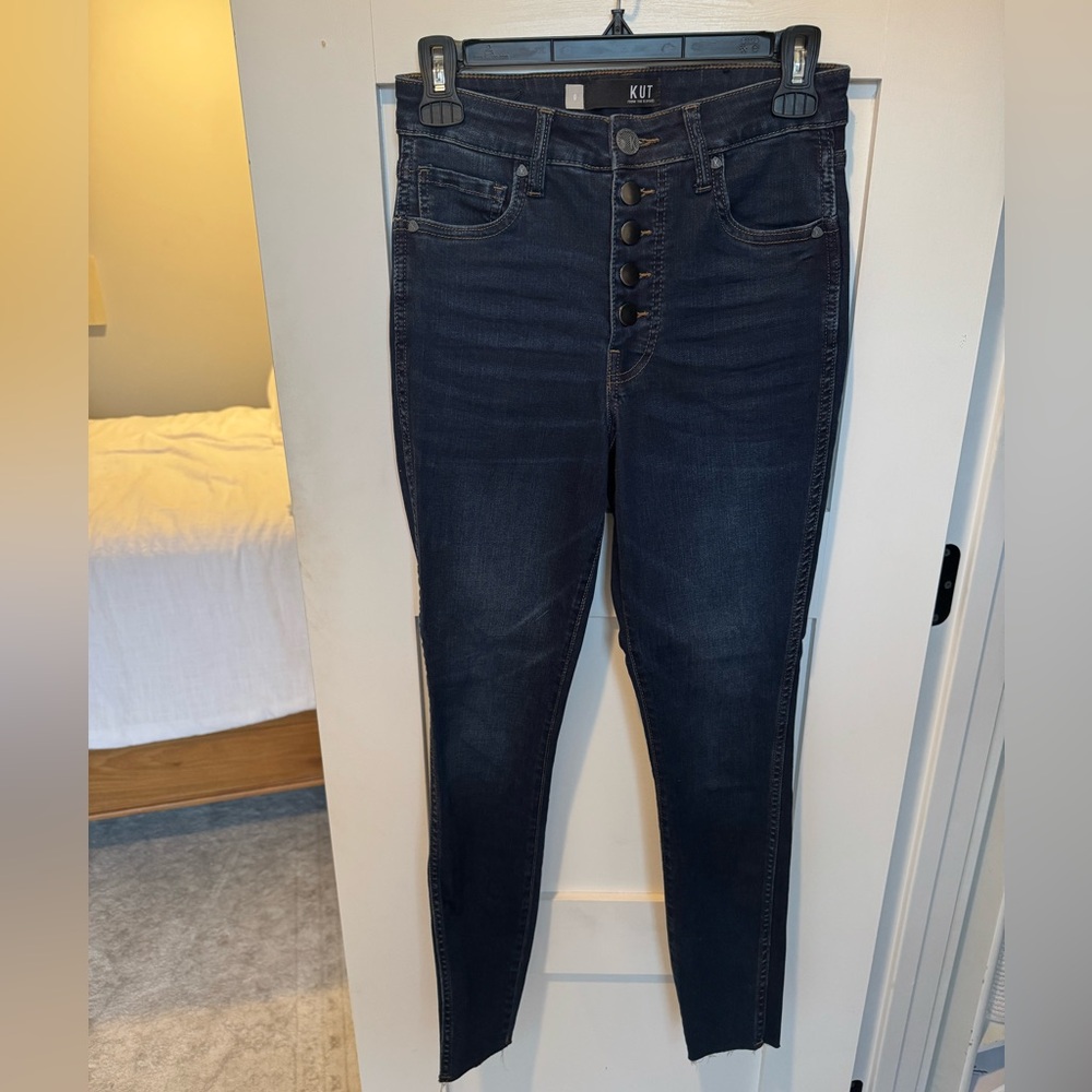 Kut from a kloth dark wash skinny jeans